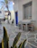 A serene outdoor setting on Mallorca showing a quiet corner for meditation.