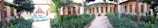 Peaceful courtyard view from a window of Sarangsewa rooms.