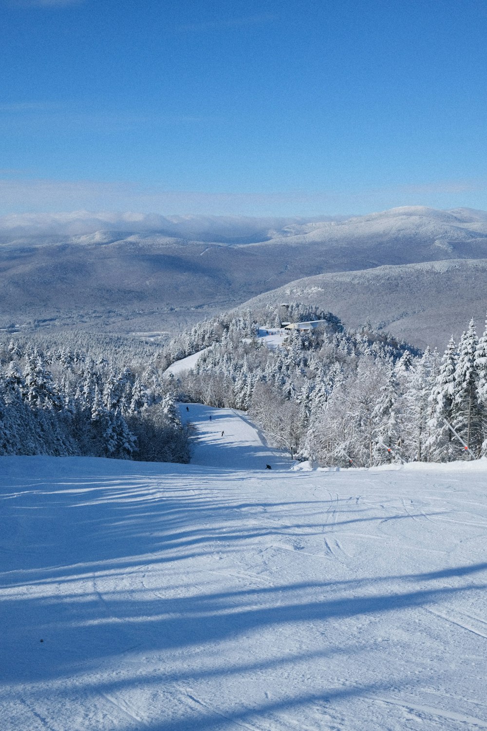 a person riding skis on a snowy surface