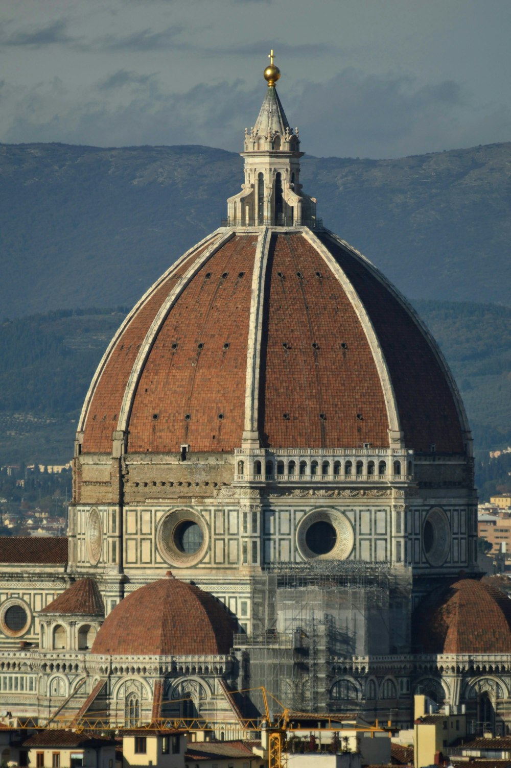 the dome of a building with a clock on it