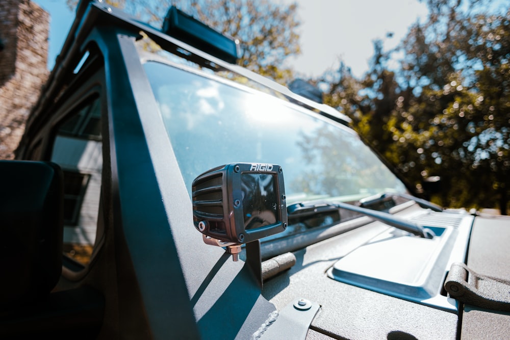 a car with a camera attached to the roof