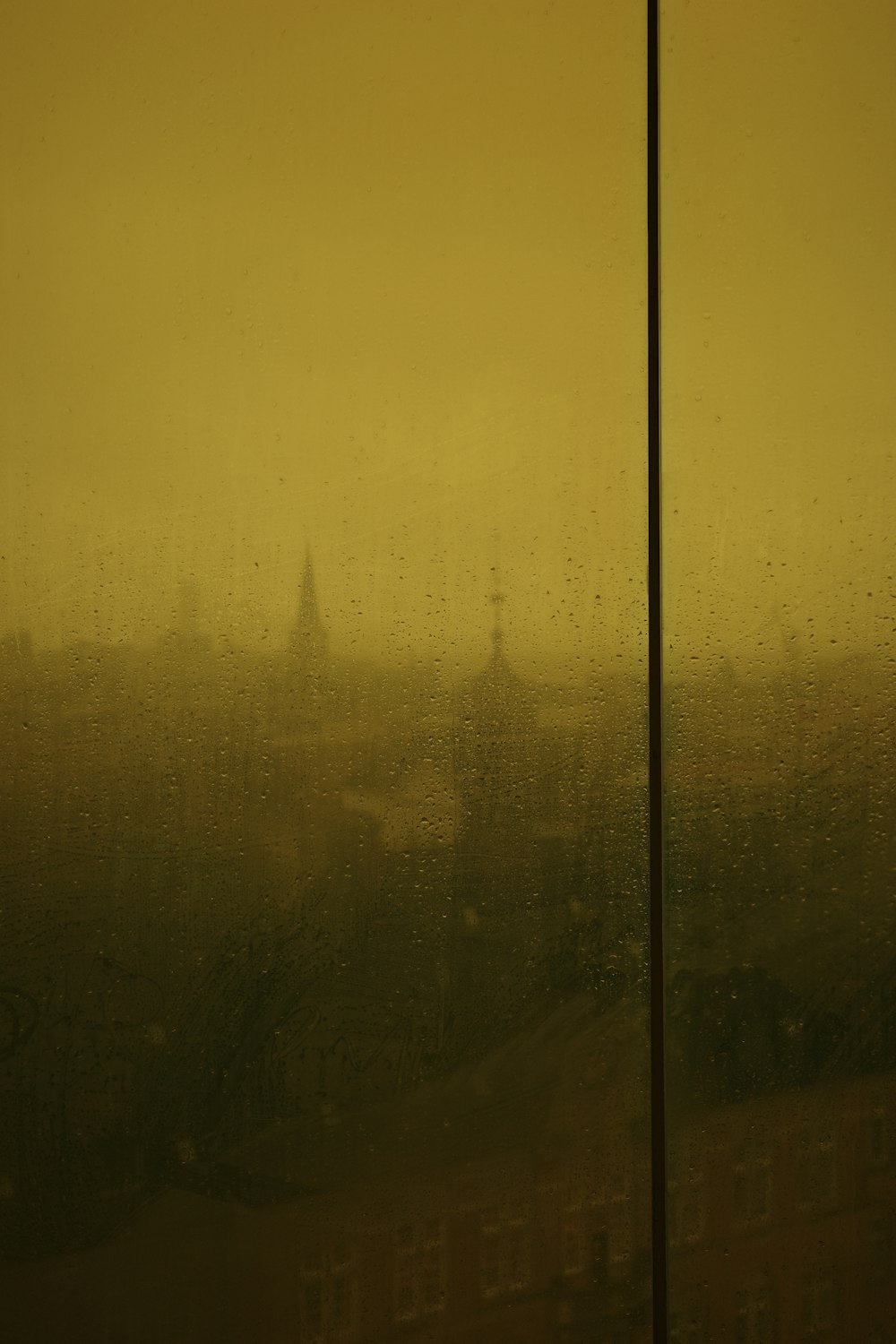 a view of a city through a window