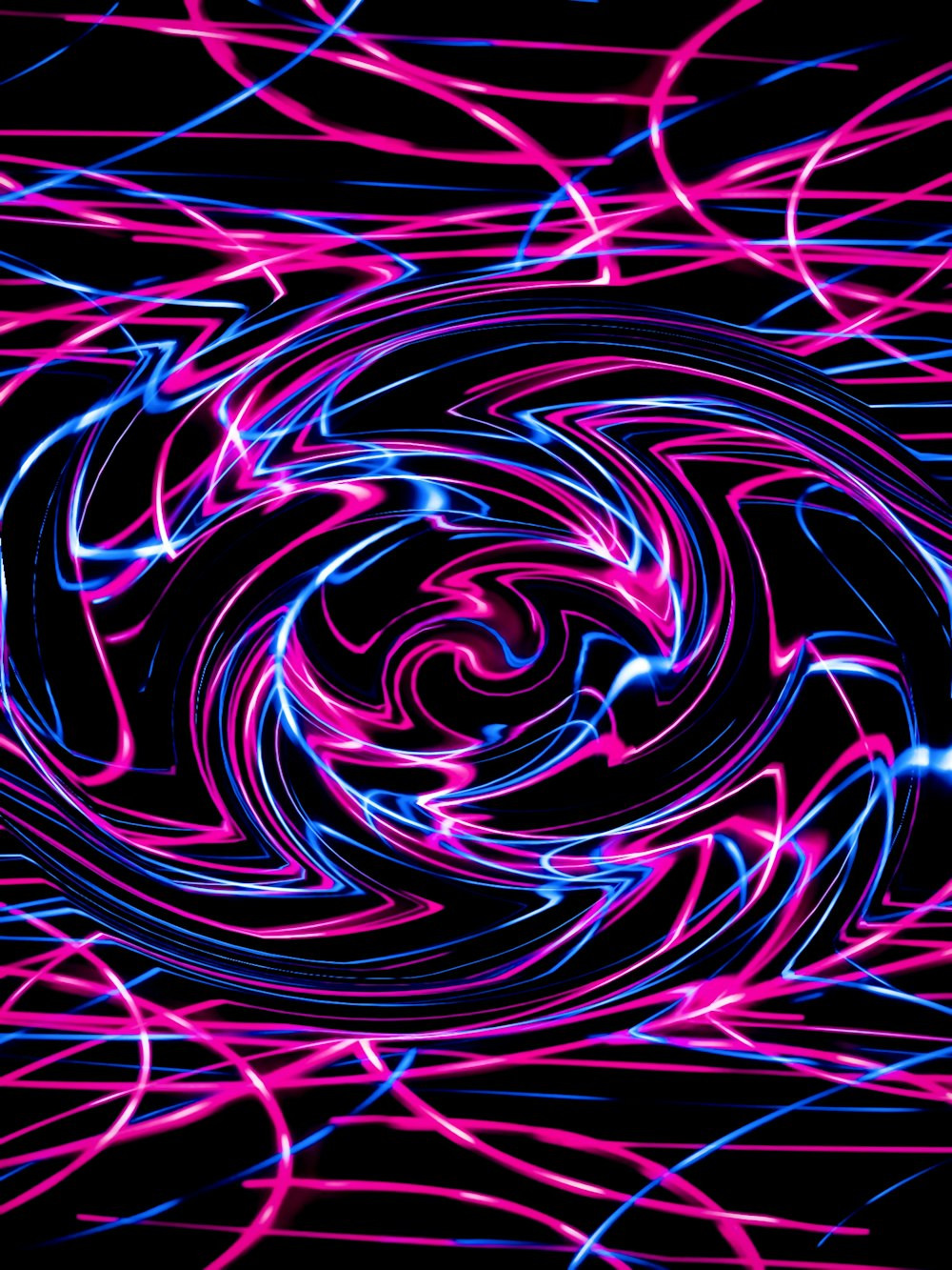 a computer generated image of pink and blue swirls
