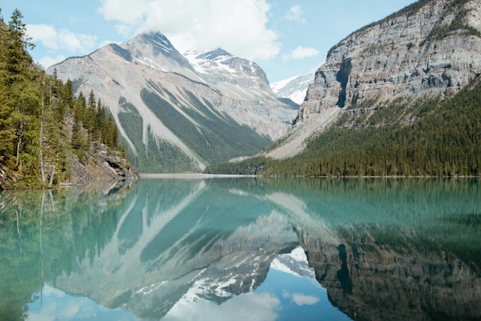 Real mountain lake photo