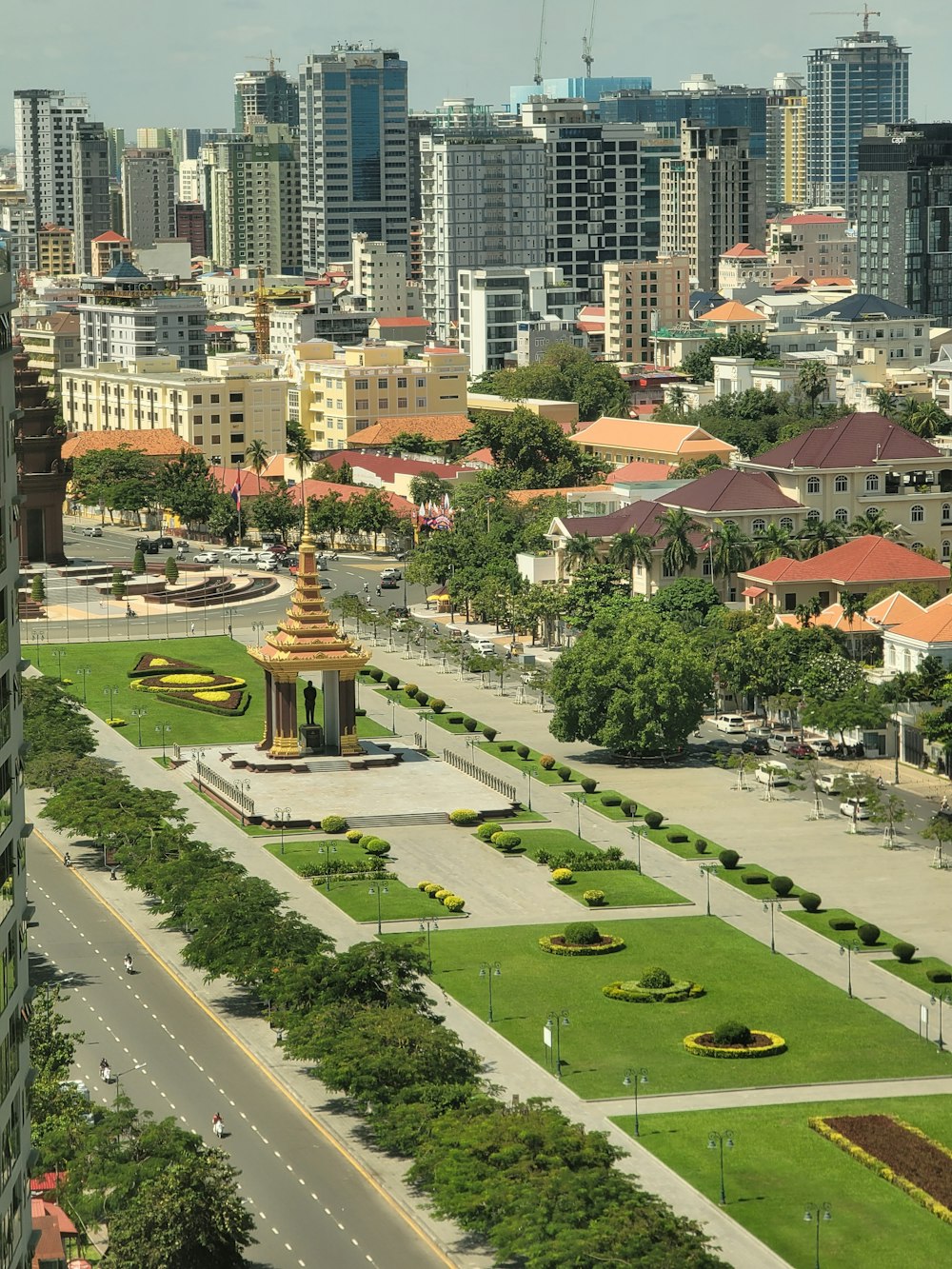 a view of a city from a tall building