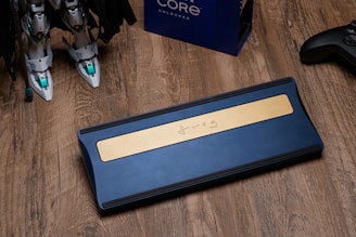 Close-up of a popular influencer unboxing a sleek gaming accessory.