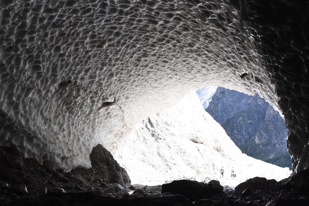 a view of the inside of an ice cave