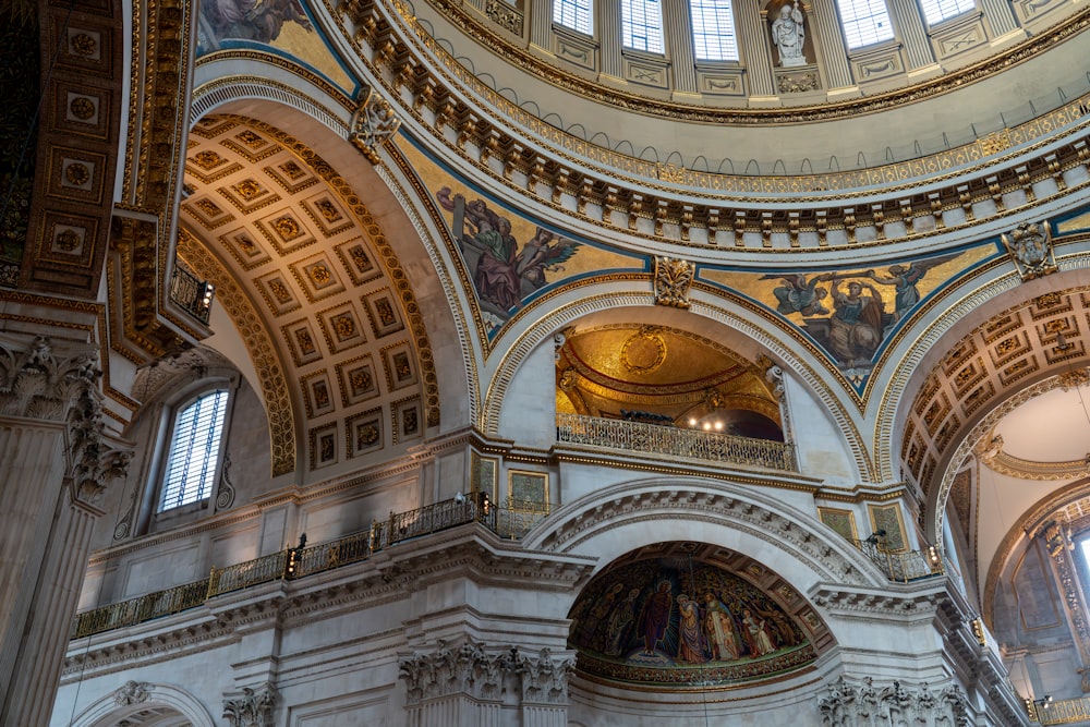 the interior of a church with a domed ceiling