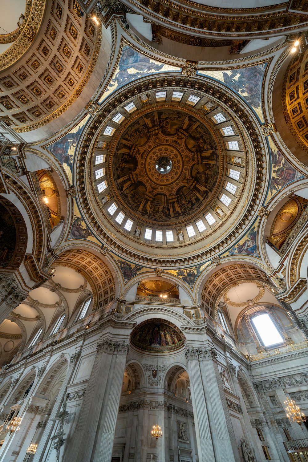 the ceiling of a church with a domed ceiling