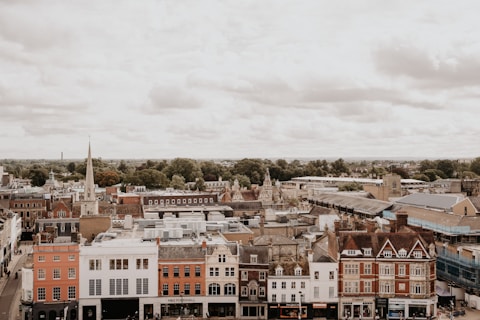 a view of a city from a tall building