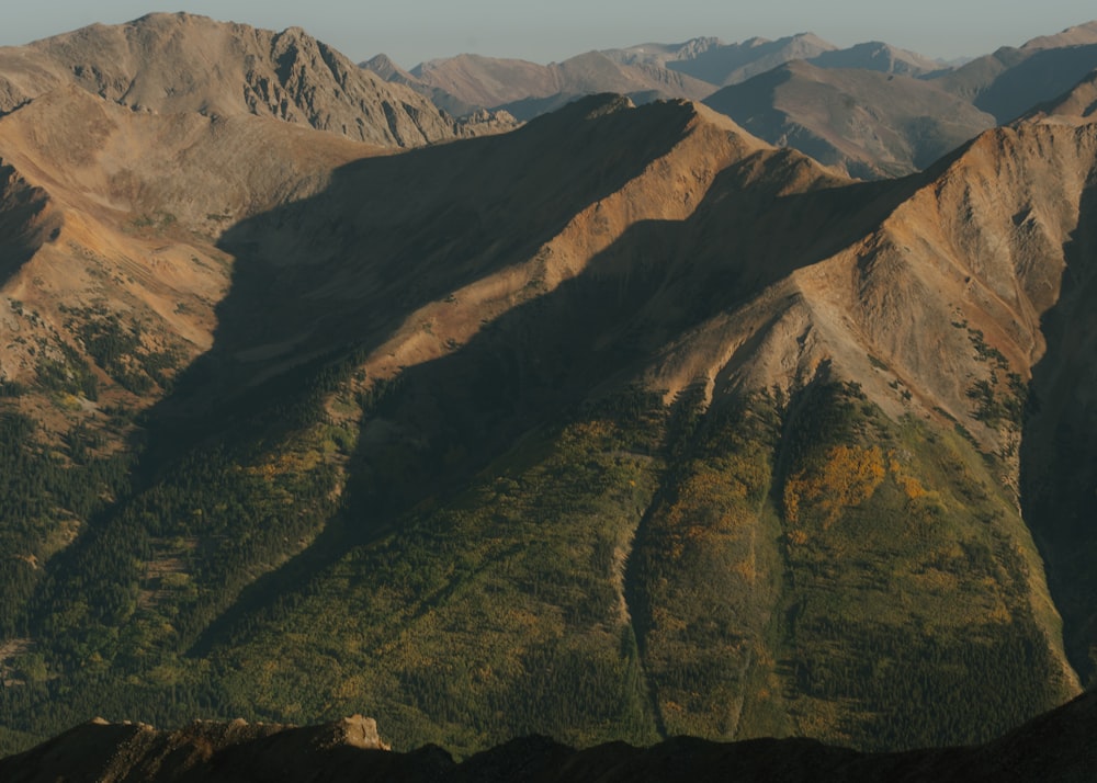 a view of a mountain range from a plane