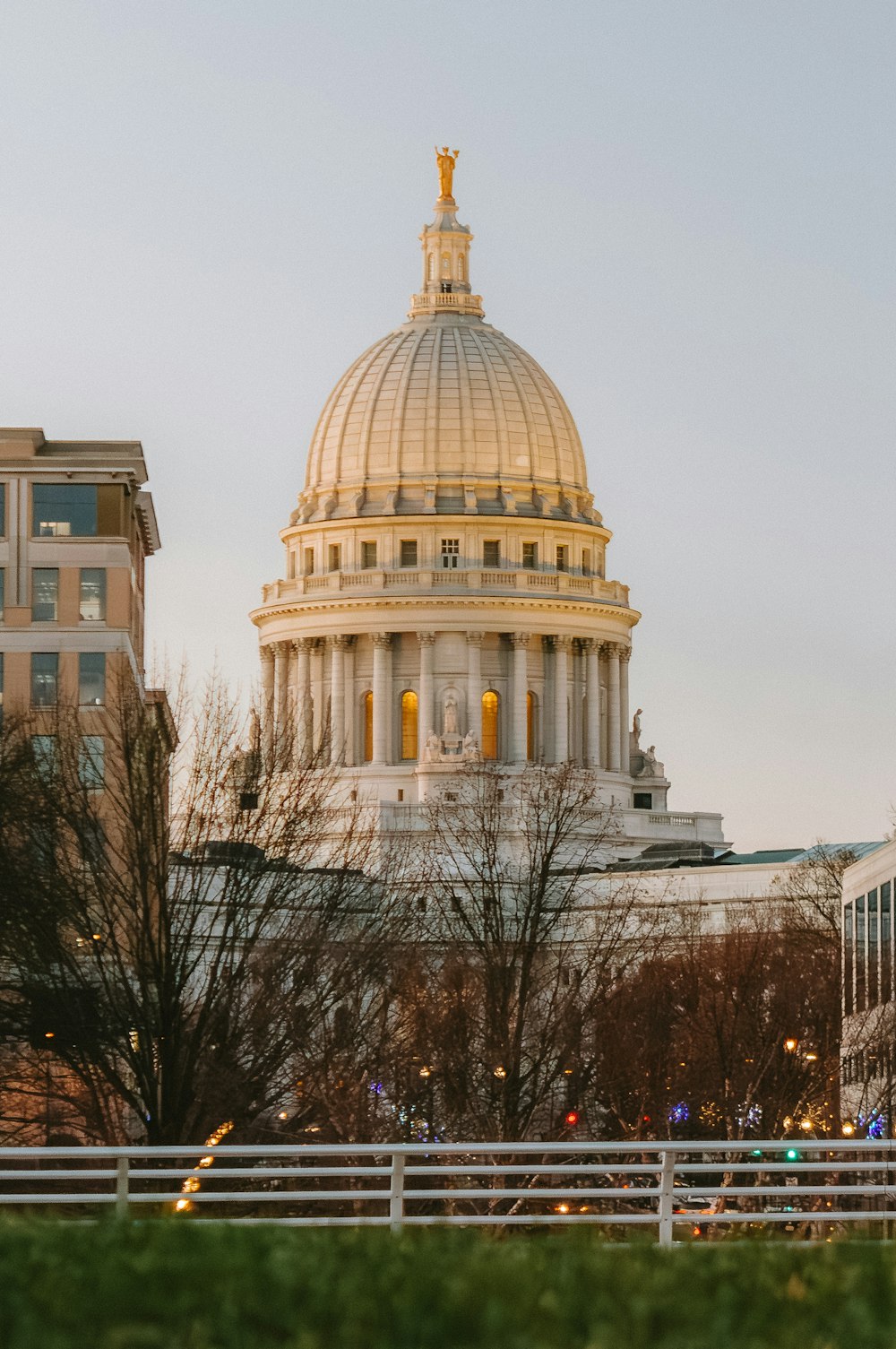 a view of the capitol building from across the street