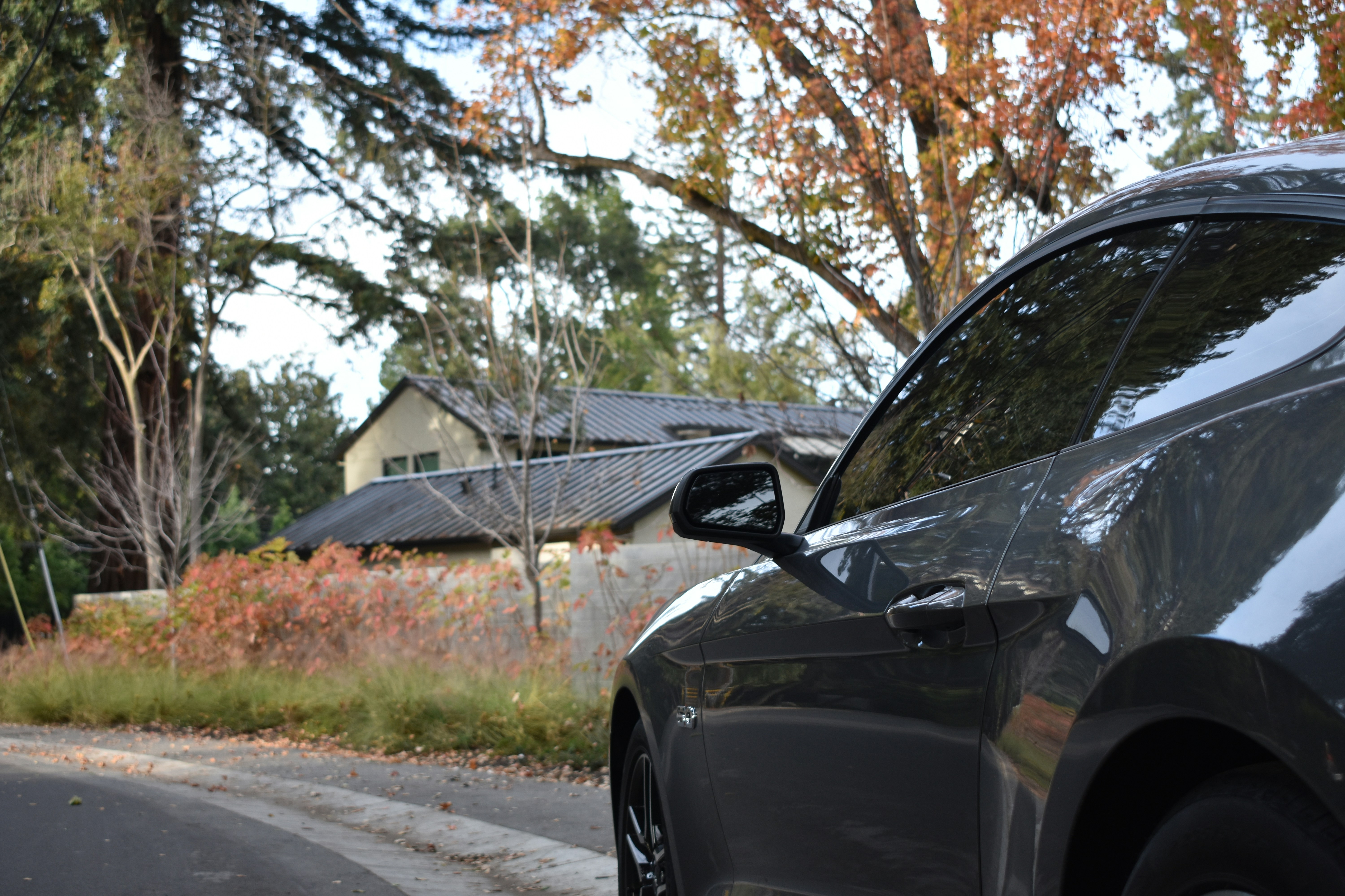 a car parked on the side of the road