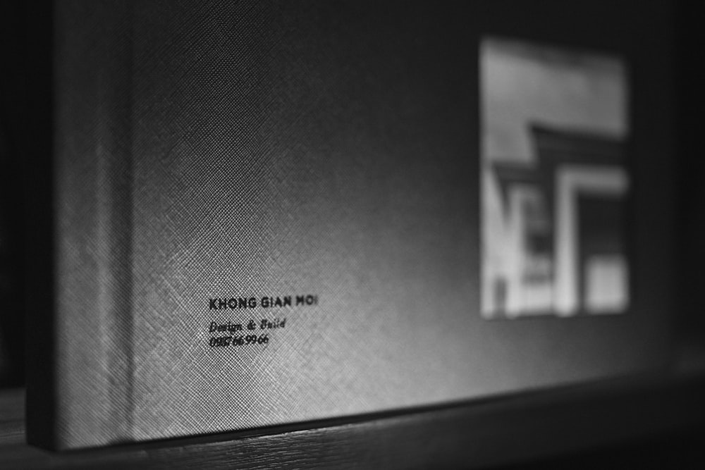 a close up of a book on a shelf