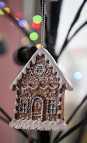 Close-up of a whimsical, customizable butterscotch-themed ornament with delicate details.