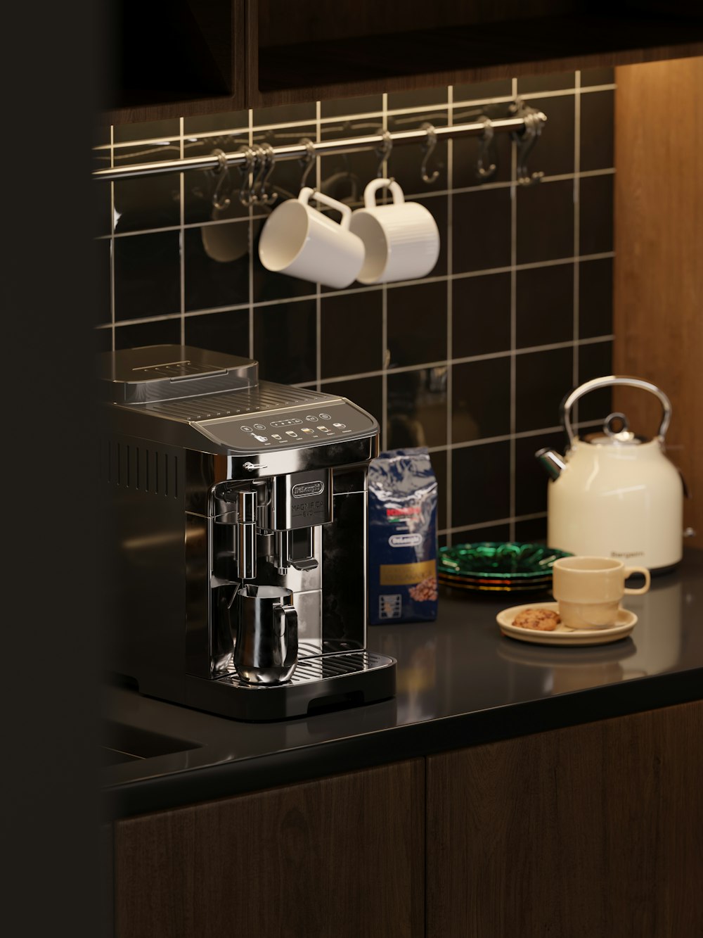 a coffee maker sitting on top of a counter