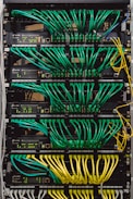 a rack with many wires and wires attached to it
