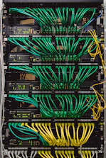 a rack with many wires and wires attached to it