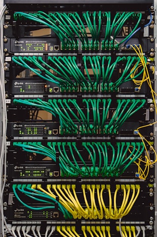 a rack with many wires and wires attached to it