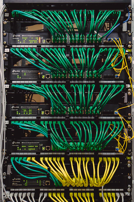 a rack with many wires and wires attached to it