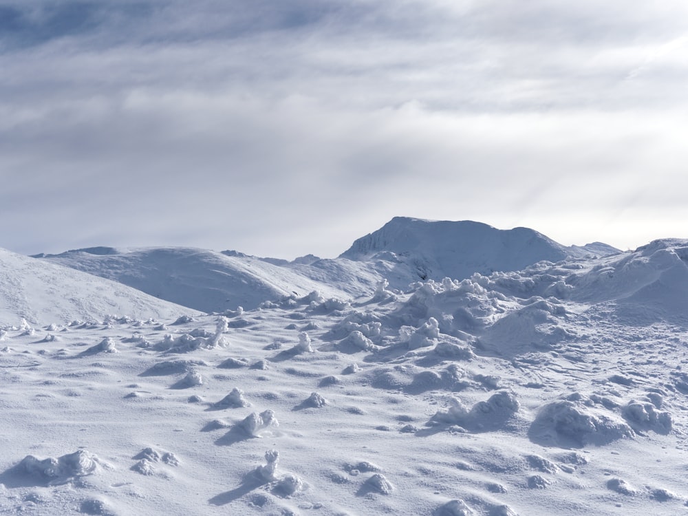 a snow covered mountain with a sky background