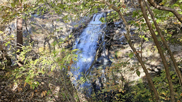 A serene waterfall cascading over rocks surrounded by lush greenery, symbolizing Zambia's natural beauty.