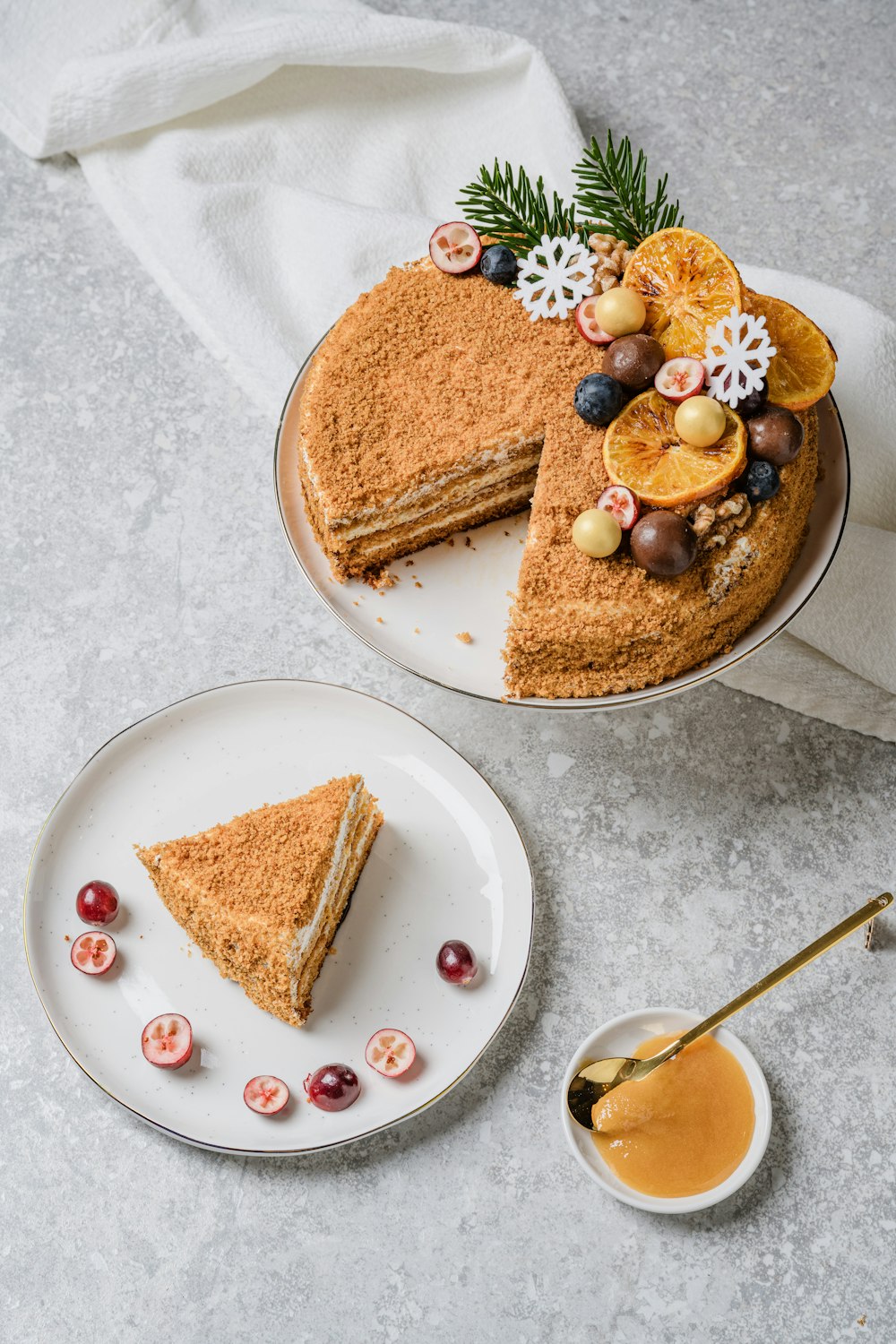 a piece of cake on a plate with a fork