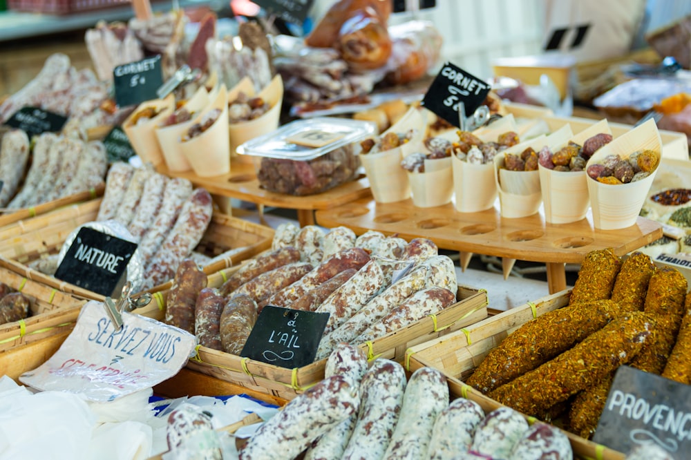 a bunch of food that is on a table