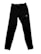 A pair of black athletic pants with a logo on the upper thigh area. The pants have a sleek design with a high waistband.