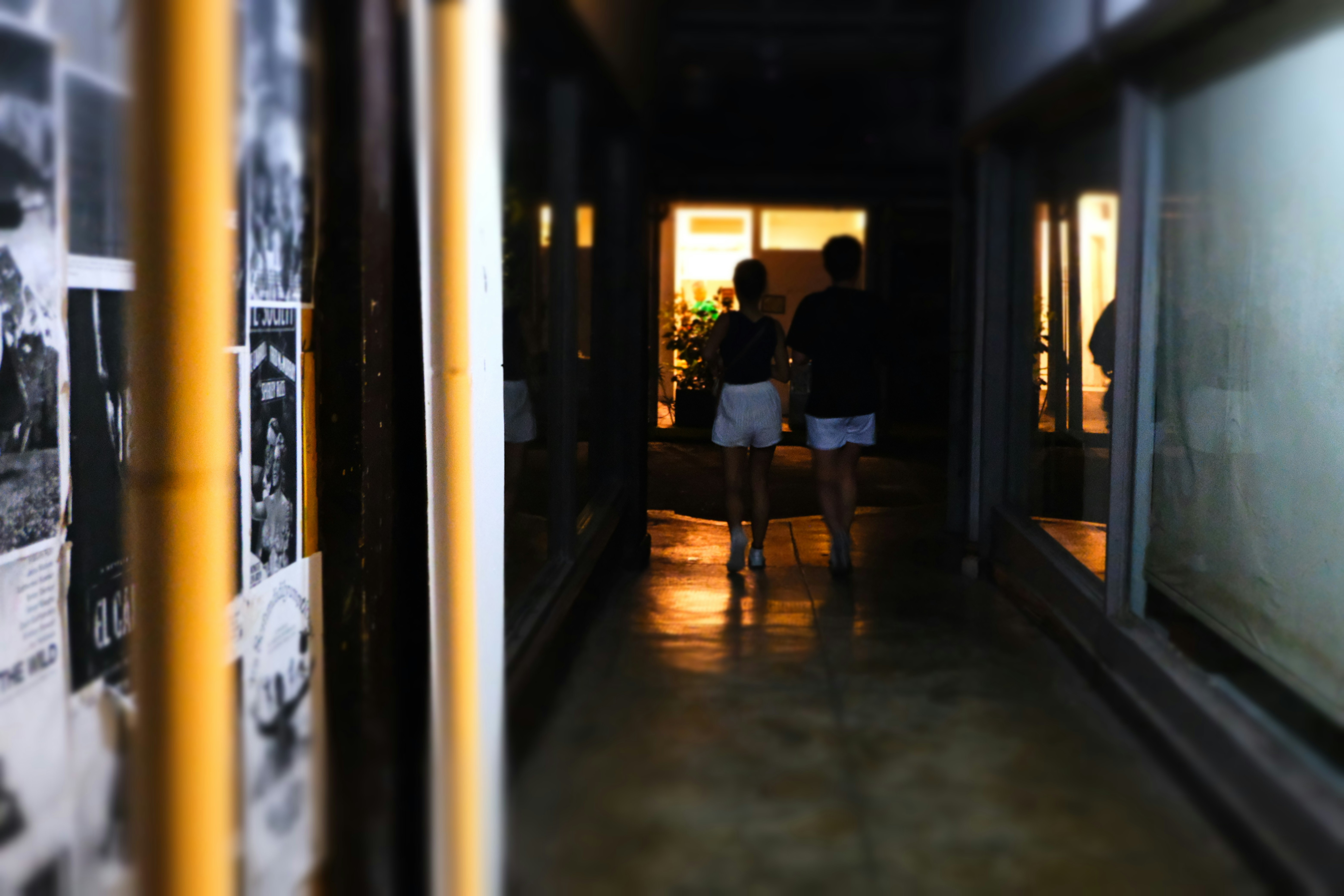 People walking in hallway