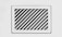 A rectangular, white air vent is mounted on a white wall. The vent has diagonal slats that create a dynamic pattern of shadows and light.