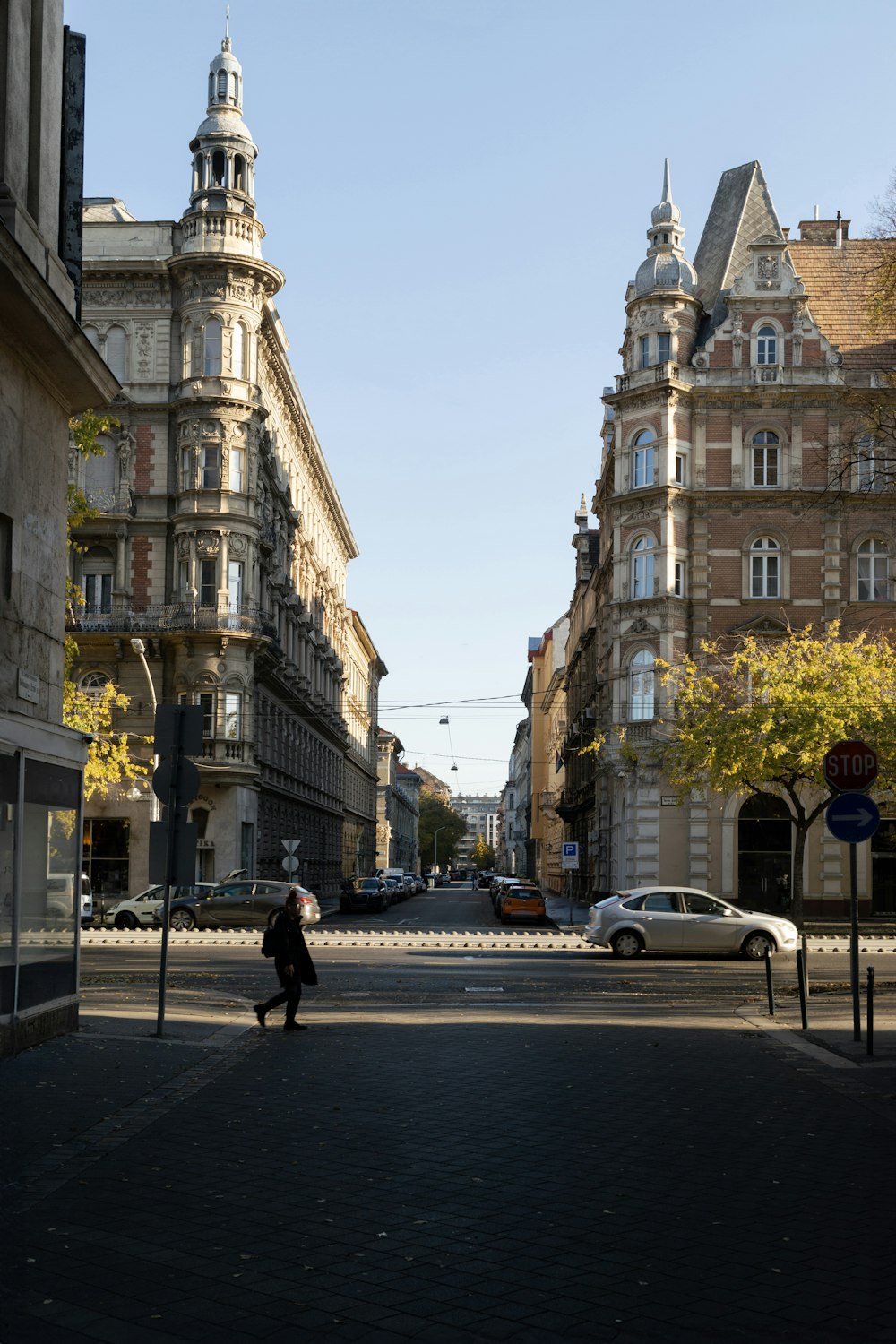 a person with an umbrella walking down a street