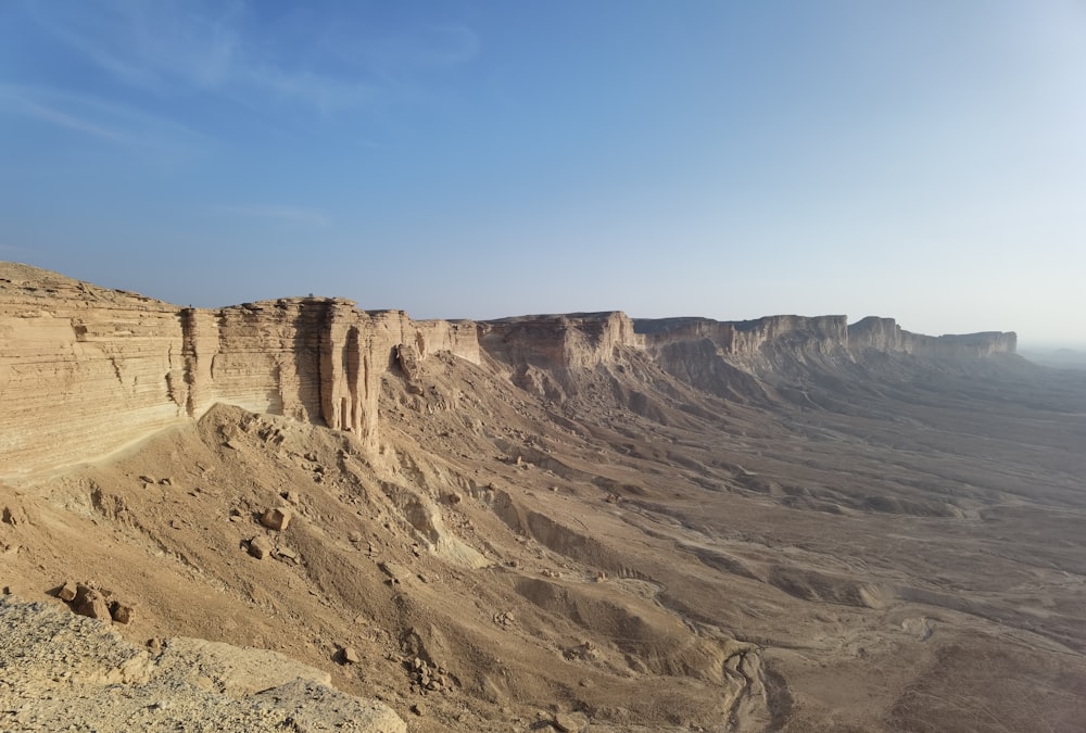 a view of a canyon in the middle of a desert
