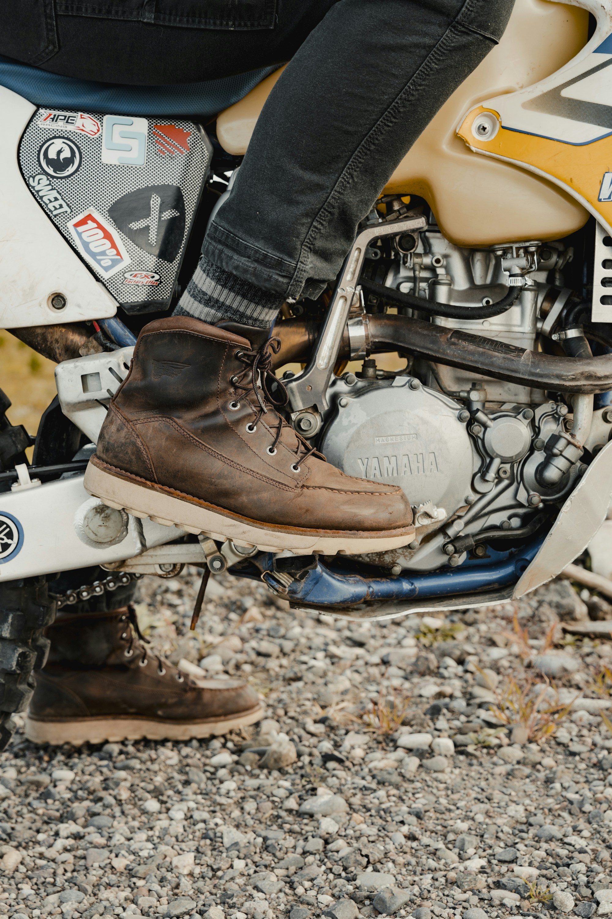 a close up of a person on a motorcycle