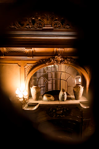 A cozy, well-lit interior of Whitley Bay Masonic Hall showing elegant wooden furnishings and a welcoming atmosphere.