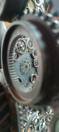 Close-up of intricate mechanical modules from Structuraplay, showcasing detailed gears and connections.