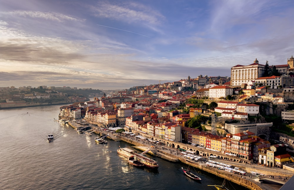 a view of a city on the water