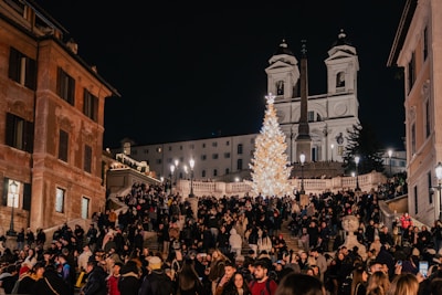 Community members gathered around a Christmas tree lighting ceremony in downtown Hilo.