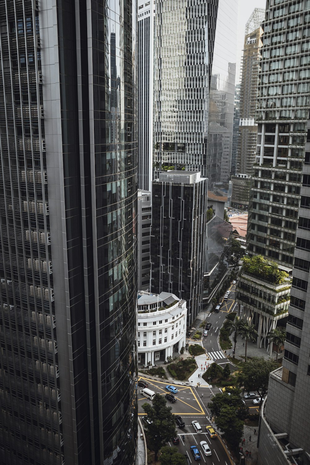 a view of a city from a tall building