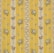 A floral patterned wallpaper featuring vertical yellow stripes with intricate floral bouquets and decorative elements in between. The flowers are arranged in small clusters with colors including white, pink, and green, adding a vintage charm to the design.