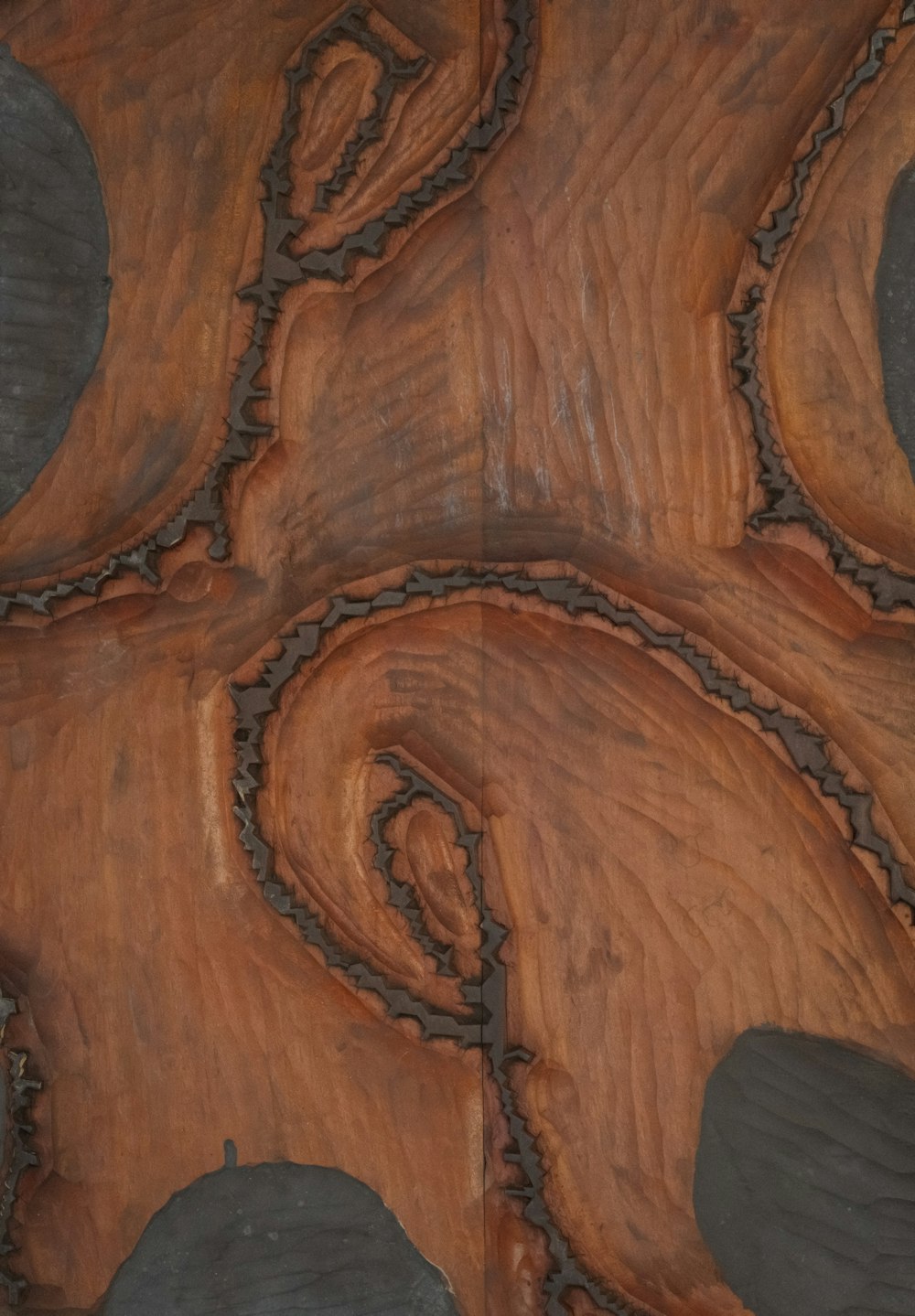 a close up view of a wooden surface