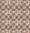 A detailed patchwork quilt pattern featuring a repeating geometric design. Each square is composed of smaller triangles and rectangles in shades of red, black, and beige. The pattern includes floral and paisley elements, with intricate linework and diverse textures providing visual interest.