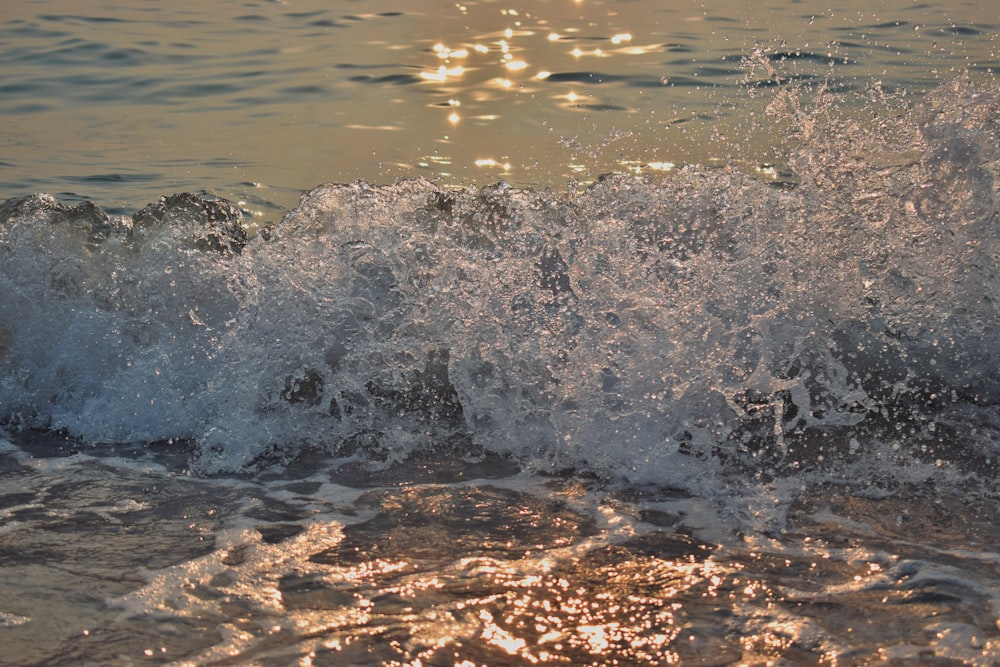 a close up of a wave in the ocean