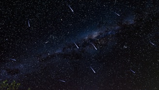 A hauntingly beautiful night sky with stars forming mystical symbols.