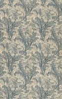 Artistic detail of retro floral decorations with warm cream and sage tones