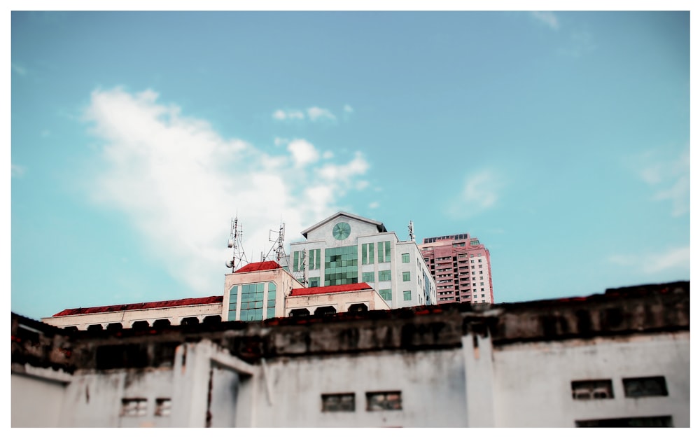 a view of a building from the roof of a building