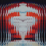 A stark black and white geometric pattern splashed with aggressive red brush strokes, embodying raw AI energy.