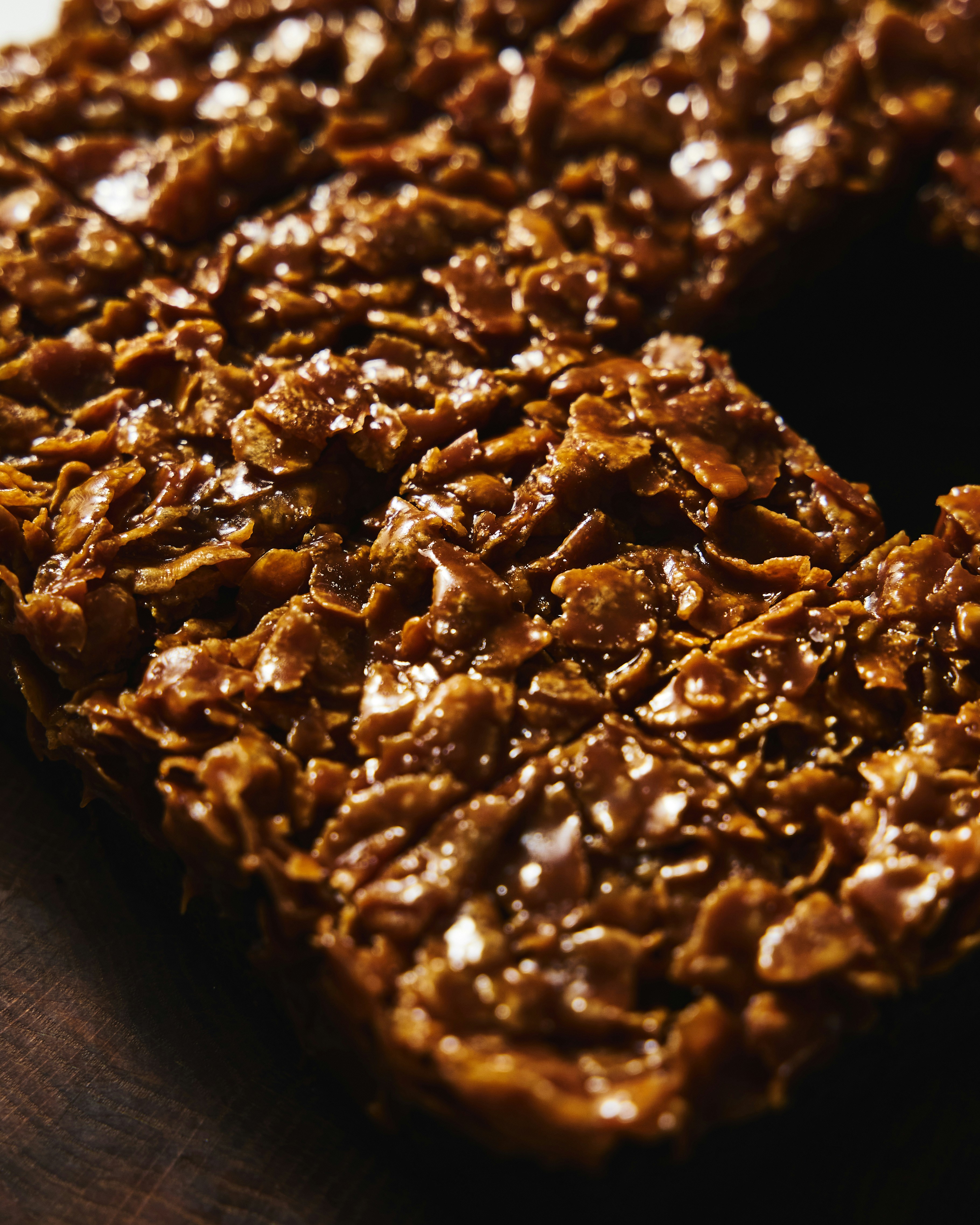 a close up of a piece of food on a table