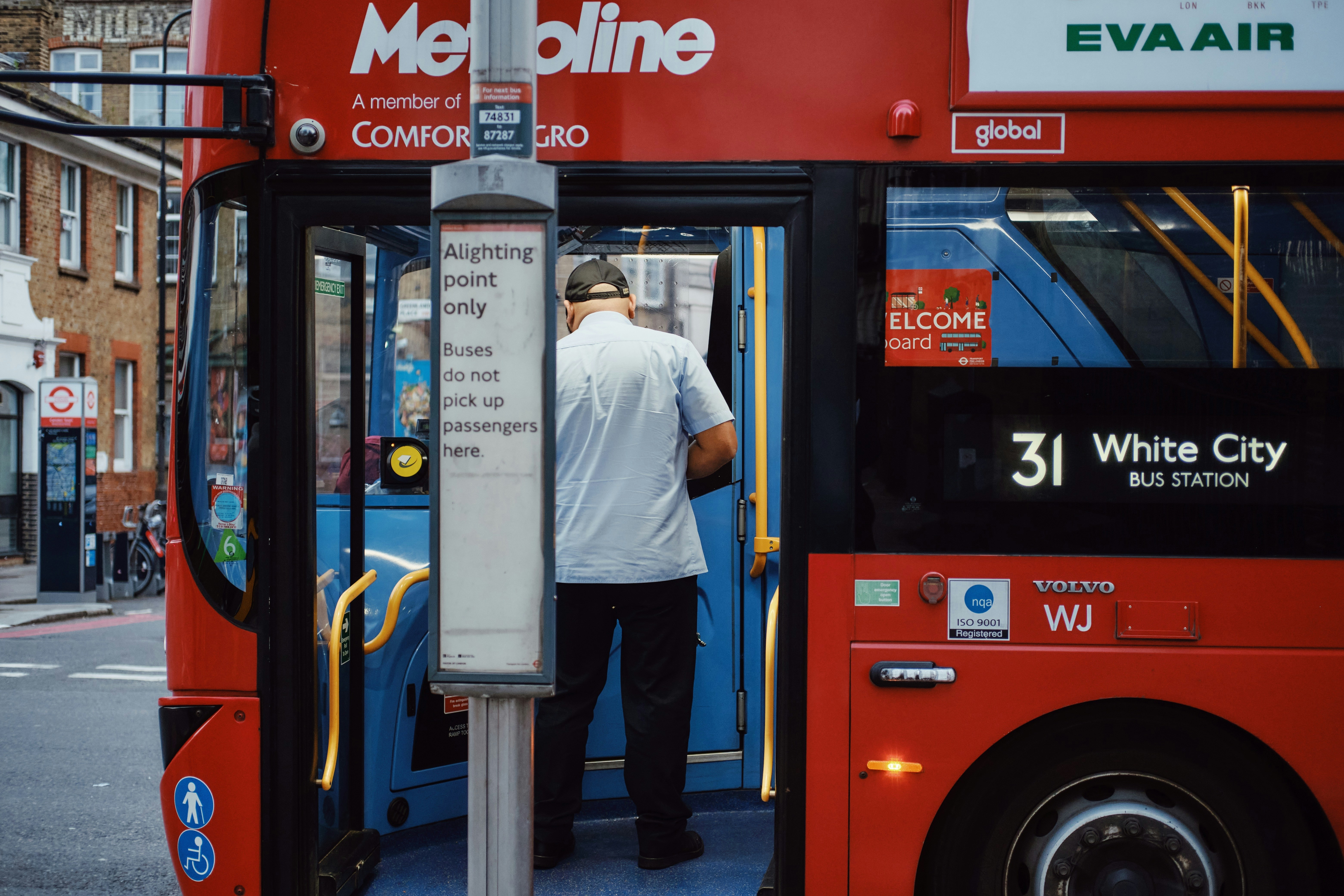 Man entering a bus