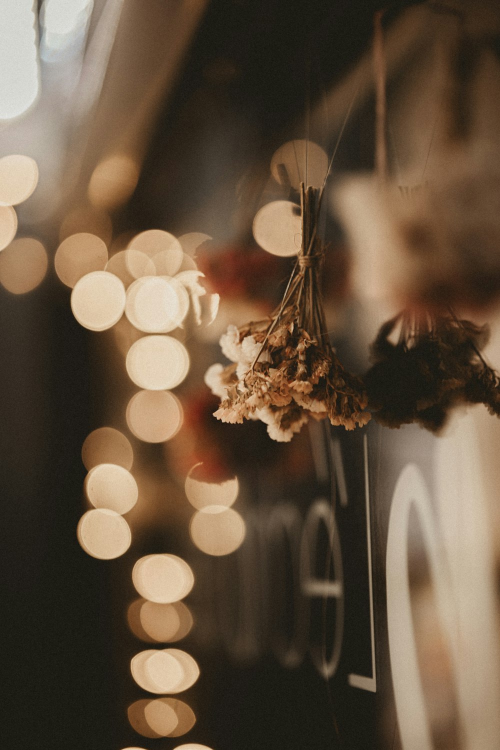 a close up of a string of lights